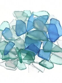 Gói 500g/17,63oz Thủy tinh biển dùng làm đồ thủ công, Đồ trang trí bằng thủy tinh biển phẳng Thủy tinh biển mờ, Đồ làm đầy bình hoa, Thủy tinh biển nghiền nát dùng để trang trí tiệc cưới trên bãi biển, Đồ trang trí hồ cá tại nhà, Đồ dùng thủ công mỹ nghệ tự làm (Nhiều màu) - Nhiều màu - Xem 2