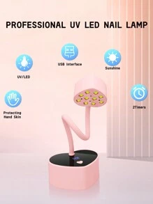 1 peça Lâmpada de Gel LED UV para Unhas Luz UV Roxa Máquina de Fototerapia para Unhas, Lâmpada de Manicure Profissional Secador de Esmalte em Gel Ultravioleta de Plástico Lâmpada de Esmalte em Gel UV para Unhas Cura Rápida Secagem Rápida Cola para Esmalte Lâmpada para Assar Unhas Alça Portátil Máquina de Unhas com Grande Espaço Sensor Inteligente Automático para Cura de Esmalte em Gel Uso em Salão e Arte em Unhas DIY para Casa, Melhores Presentes para Meninas, Novos Acessórios para Lâmpada de Unhas para Unhas dos Pés e Unhas Material Escolar - Rosa - Ver 3