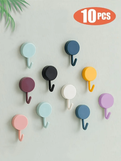 5 szt./10 szt. samoprzylepnych haczyków ściennych, haczyków na klucze, wieszaków na ubrania, wieszaków na ręczniki - prosty design do łazienki, wejścia do sypialni, wystroju domu, praktyczne haczyki - łatwe do przyklejenia i użycia (losowe kolory)