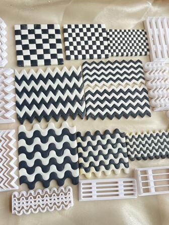 Lange geometrie klei snijders, eenvoudig golvend patroon polymeer klei snijder voor het maken van oorbellen zachte aardewerk oorbellen DIY oorbellen sieraden hangers klei gereedschap
