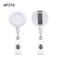 2pcs/Set - Retractable ID/Name Badge Holder Reel With Belt Clip, Multi-Color Options: Black, Red, Pink, Orange, Black, Purple, White, Transparent. Back To School Supplies, Graduation Party Decor Accessories