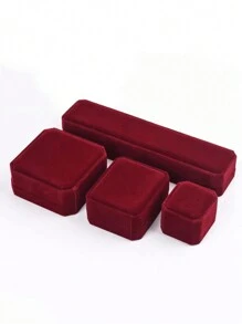 1pc Jewelry Box Bracelet & Ring Box Velvet Ornament Storage Pendant Package Box, Gift