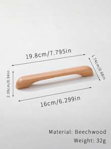 2 Peças Puxador de Móvel/Gaveta em Arco de Madeira, Tom Natural de Madeira Minimalista