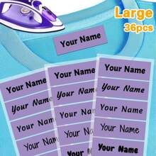 Customized Clothes Personalized Name Stickers Can Be Ironed On Clothes And Washable Labels, Washable Sewing/Iron Name Tags, Suitable For School Uniforms, Bed Sheets, Hats, Socks, School Bags, Etc. Stylish, Adorable, High-Quality Custom, Personalized, School Students, Kids For Birthdays School, Office, Home, Multi-Functional, For Valentine's Day, For Weddings, For Housewarming, Back To School Supplies,Customized Stickers,Warm Ambience - Multicolor - View 31