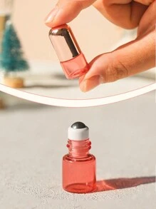 4pcs 1/2/3/5ml Rose Gold Roll-On Glass Bottles, Perfume Mini Refillable ConTrainers, Portable Beauty Tools For Travel And Makeup, Spray Bottle, Mini Hand Sanitizer - Pink - View 3