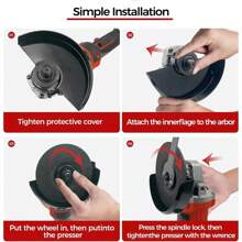 Cordless Angle Grinder For Milwaukee 18V Battery, Angle Grinder With 11000 RPM Brushless Motor, 3 Variable Speeds Grinders For Cutting, Griding, Polishing. - US A Type Plug(110-127V) - View 10