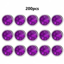 200Pcs Rhinestone Rivet, B Acrylic Rivet 8MM DIY Decorative Stud Synthetic Crystal Rhinestone For Luggage Shoes Hats Clothing Decoration - Purple - View 1