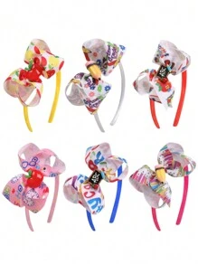 1pc New Colorful Pencil Bow Headband, Cute Children Hair Accessories For Back To School Ceremony, Grosgrain Ribbon Print Hair Hoop Suitable For Return To School And Best Friends