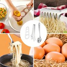 3 pièces/Set Ustensiles à Pâtes en Acier Inoxydable - Louche à Pâtes, Cuillère à Poudre, Passoire à Pâtes de Type Peigne, Règle à Spaghettis