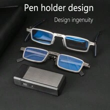 Ultra-Light Foldable High-Definition Reading Glasses, & Presbyopia Glasses With Strap & Case, Fashion Portable Vision-Enhancing Glasses For Men & Women - White - View 5