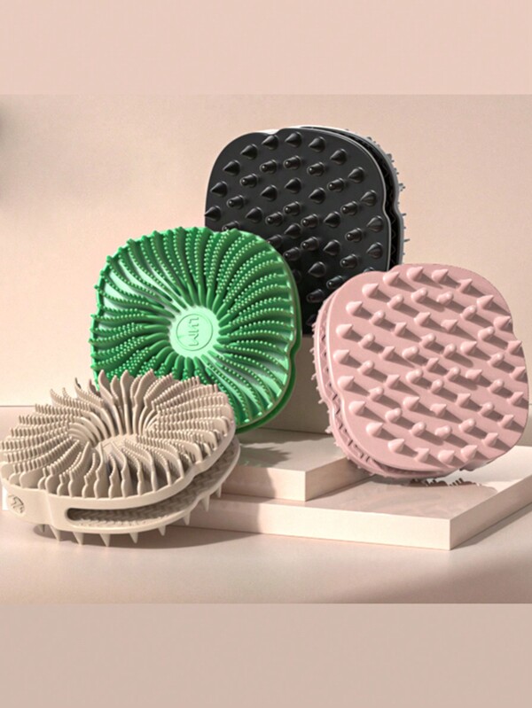 1 pieza Cepillo corporal de silicona, cepillo para el cabelludo y exfoliante de ducha 2 en 1 para limpieza y masaje de la piel