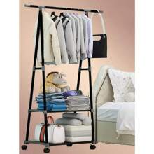 1 Small Triangular Hanger Storage Rack, Suitable For Drying Clothes On The Balcony, Towels In The Bathroom, Coats In The Living Room And Bedroom, Christmas! - Black - View 9