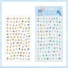2 hojas de pegatinas mini adorables, serie de diseños de animales peculiares, pegatinas decorativas para manualidades, estuches de teléfono, cuadernos, cascos, monopatines, juguetes DIY creativos - Multicolor - Ver 15