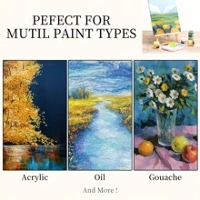 Bộ 12/4 tấm bảng vẽ canvas trắng, kích thước 7x9 inch, thích hợp cho vẽ tranh sơn dầu, acrylic, màu nước, tempera, nghệ thuật đổ màu, dụng cụ mỹ thuật, đồ dùng học tập cho năm học mới. - trắng - Xem 6
