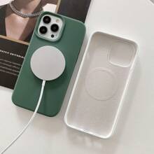 1个奢华液态硅胶手机壳，兼容苹果17 Air 16 E 11 13 12 14 15 Pro Max Plus，保护套 - 岩石灰 - 查看 3