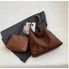 Monedero para mujer Bolsos tipo hobo Bolso holgado Bolso Bolso marrón para viajes Compras Trabajo - café - Ver 3