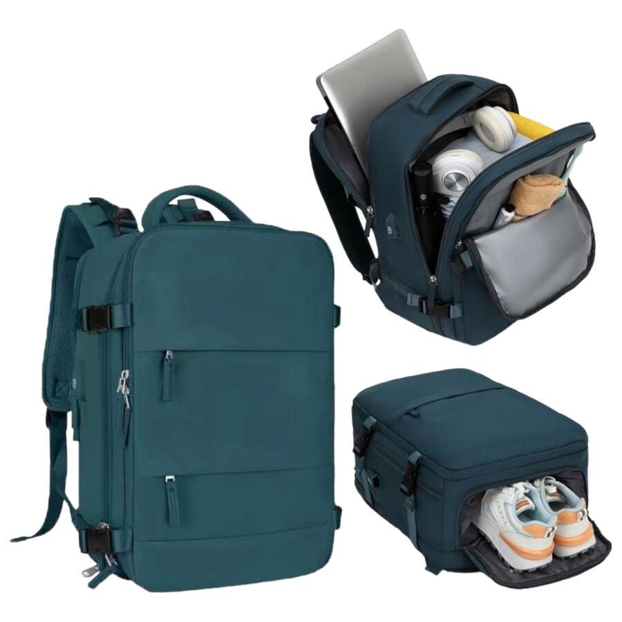 Travel Tote Backpacks - Blue - View 1