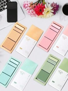 Creative Minimalist Boxed Sticky Note Set, Gradient Color, Student/Office Memo Pads With Adhesive & Index Tabs, Various Sizes & Styles To Fit Different Note-Taking Occasions