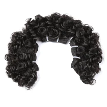 3pcs 6-Inch Brazilian Curly Real Human Hair Extensions, Fluffy Curly Braiding Hair - SNatural - View 6