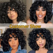 3pcs 6-Inch Brazilian Curly Real Human Hair Extensions, Fluffy Curly Braiding Hair - SNatural - View 8