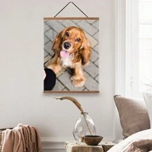 Pine Teak Wood Magnetic Poster Frame Hanger, Magnet Poster Frame For Posters, Prints, Photos, Pictures, Maps, Scrolls, And Canvas Artwork 1pc, Hanging Scroll, Solid Wooden Picture Frame, Hanging Picture Frame, Mobile Poster Frame, Painting Core Teak Scroll Gifts Birthday Graduation