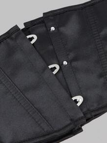 1 chiếc thắt lưng corset ngắn màu đen cho nữ có dây buộc sau lưng, màu trơn, đơn giản, để mặc khi đi làm và mặc hàng ngày, thắt lưng định hình eo, thích hợp để mặc với váy, cho lễ Halloween - màu đen - Xem 6