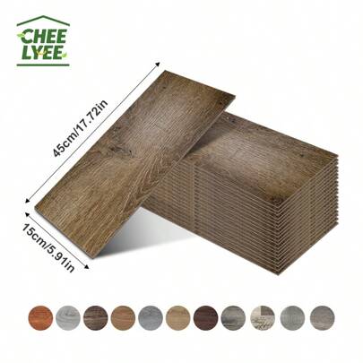 CHEE LYEE 16/32pcs 15x45cm SXP Wood Grain Peel And Stick Floor Tiles, DIY Self-Adhesive Wallpaper Sticker For Living Room, Bedroom, Office And Indoor Use Flooring Floor Tiles Self Adhesive Floor Tiles Peel Stick Living Room Decor Room Decor Home Decor Kitchen