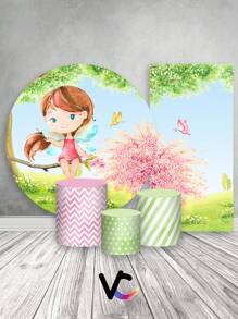 VIA CORES Party Panel + Cylinder Cover Trio + Easy-To-Wear Sash - Fadinha Morena Jardim 017