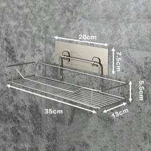 Stainless Steel Bathroom Storage Shelf Punch-Kitchen Bathroom Toilet Wall Hanging Storage Rack