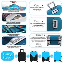 1pc Oil Painting Sunflower Print Pattern Series, Thickened Suitcase Protector, Thickened Suitcase Accessories, Suitable For Business, Business Trip, Vacation, Travel, Luggage Drop-Off, Back To School, Add Color To Your Suitcase. Suitable For 20-28 Inch Boxes. Toiletry Bag Wash Bag Toiletry Travel Bag Makeup Storage Beach Beach Bag Holiday Essentials School Supplies Travel Essentials Ladies For College Dorm Bathroom Bag For School School Accessories School Stuff - Multicolor - View 4