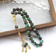 1 件 33 件天然石串珠项链，黑色扎染 Tasbi 手持念珠 Tasbi