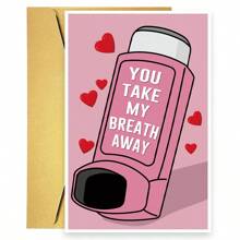 1 pieza Tarjeta romántica del Día de San Valentín para esposo/novio, tarjeta divertida del Día de San Valentín de novia/esposa (Tú me quitas el aliento)