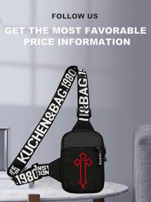 peach tree 男士小方形胸包、斜挎包、腰包、单肩包、跑步包、骑行包、时尚纯色简约卡通、宇航员、涂鸦印花运动街头商务休闲包趣味礼品胸包侧包挎包皮包流浪包旅行必备品节日必备品腰包夏季运动生活包包 - 彩色 - 查看 22