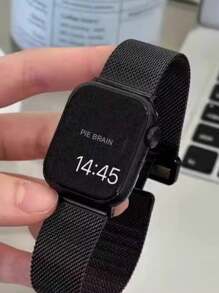 1pc Christmas Gift Magnetic Milanese Mesh Metal Folding Strap Compatible With Apple Watch Apple Watch Band Bands, Luxury Feeling Watch Band Compatible With Apple Watch Series 7/6/5/4/3/2/SE Compatible 42mm 38mm 40mm 41mm 44mm 45mm 46mm 49mm, Unisex Fashion Smartwatch Replacement Strap Compatible With Apple Watch Ultra2 Ultra SE2 SE 10 9 8 7 6 5 4 3 2 1