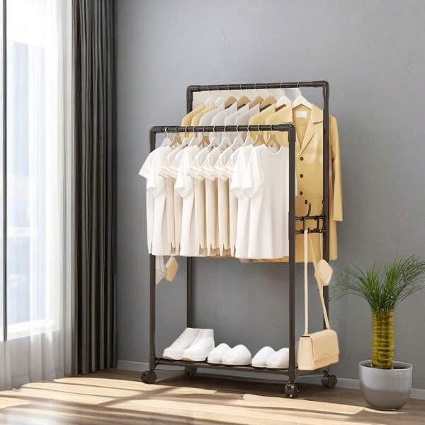 Multifunktionale einfache Kleiderbügel Rack, tragbarer Stehständer Aufbewahrung für Schlafzimmer