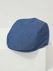 1pc Toddler Solid Color Casual Beret Hat, Versatile Outdoor Peaked Cap For Spring, Summer And All Seasons - 1PC - 查看 10