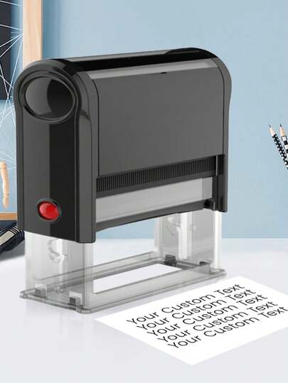 1 st. rund adressstämpel med anpassad text, skolmaterial för barn, adressstämplar självfärgande personliga, anpassade runda gummistämplar, anpassningsbar företagsstämpel, 3 bläckfärger: röd/blå/svart, småföretagsmaterial, stämpel, bläckstämpel