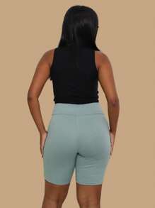 Women's Bermuda Shorts Social Tailoring For Elegant Women - Green - View 5