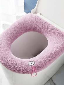 1pc Handheld Thick Washable Toilet Lid Cushion For Bathroom - Multicolor - View 5