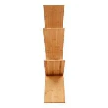 Futchoy Baumförmiges Bücherregal 5-stöckiges Boden-Bambus-Baum-Bücherregal Modernes stehendes Bücherregal 63*20*91cm/24.8*7.9*35.9inch - Burlywood - Übersicht 7