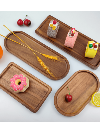 1pc Acacia Wooden Tray, Tableware Wooden Tray, Wooden Tray, Rectangular Tray, Long Oval Tray, Decoration Tray, Cake Tray, Snack Tray, Fruit Tray, Kitchenware Tray, Birthday Display Rack, Wedding Candy Tray, Suitable For Birthdays, Parties, Easter, Valentine's Day, Recent Best Sellers, Table Decoration, Suitable For Tableware, Desserts, Cakes, Bread, Snacks, Jewelry, Perfume, Cosmetics, Daily Necessities,Star/Moon/Lantern