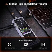 Explorer Edition DOCKCASE Smart SSD Enclosure 10s Power Loss Protection NVMe M.2 Enclosure Real-Time Health Detection Dual Type-C Ports USB-C 3.2 Supports NVMe SSD Up To 4TB Silver - GlossySilver1 - View 6