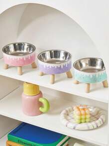 1 Stück Eis-Muster Erhöhter Napf mit Nackenstütze für Haustiere, rutschfeste und verschüttungssichere Hochleistungsfutter- und Wasserschale für Hunde & Katzen - Verschiedenfarbig - Übersicht 9