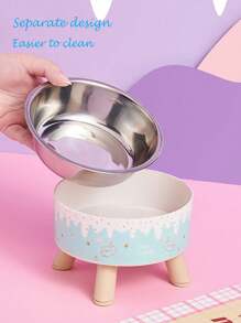 1 Stück Eis-Muster Erhöhter Napf mit Nackenstütze für Haustiere, rutschfeste und verschüttungssichere Hochleistungsfutter- und Wasserschale für Hunde & Katzen - Verschiedenfarbig - Übersicht 7