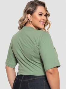 Plus Size T-Shirts - màu xanh lá - Xem 4