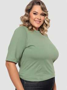 Plus Size T-Shirts - màu xanh lá - Xem 3