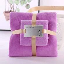 2PC Bath Towels Set Soft Highly Absorbent Quick-Drying Coral Velvet Bath Towel Adults Hotel & Spa Use JDTS - màu xanh lá - Xem 5