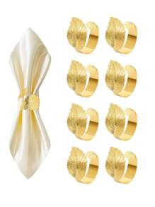 5 件金色餐巾环、金属叶散装餐巾环、布餐巾架环 复活节婚礼仪式餐桌装饰 情人节派对生日装饰、伴娘求婚、婚礼装饰、新娘沐浴、单身派对、婚礼仪式