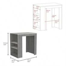 Portree Kitchen Island With 3-Side Shelves - Multicolor - View 5