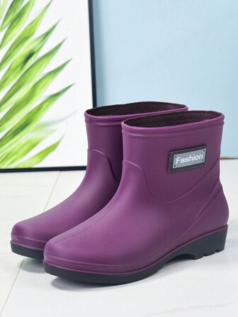 1 Pair Women's Short Waterproof Boots, Lightweight, Water Resistant Rubber Boots For Kitchen, Laundry, Outdoor Activities